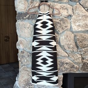 Ralph Lauren Aztec Knit Tribal Halter Dress sz XS